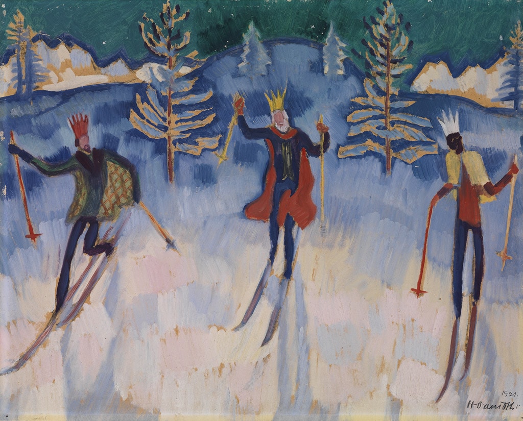 Heinrich-Danioth_Die-Heiligen-Drei-Könige als Skifahrer-1921